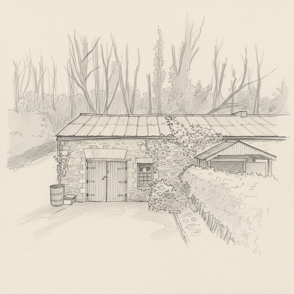 Pencil sketch example of a residential street