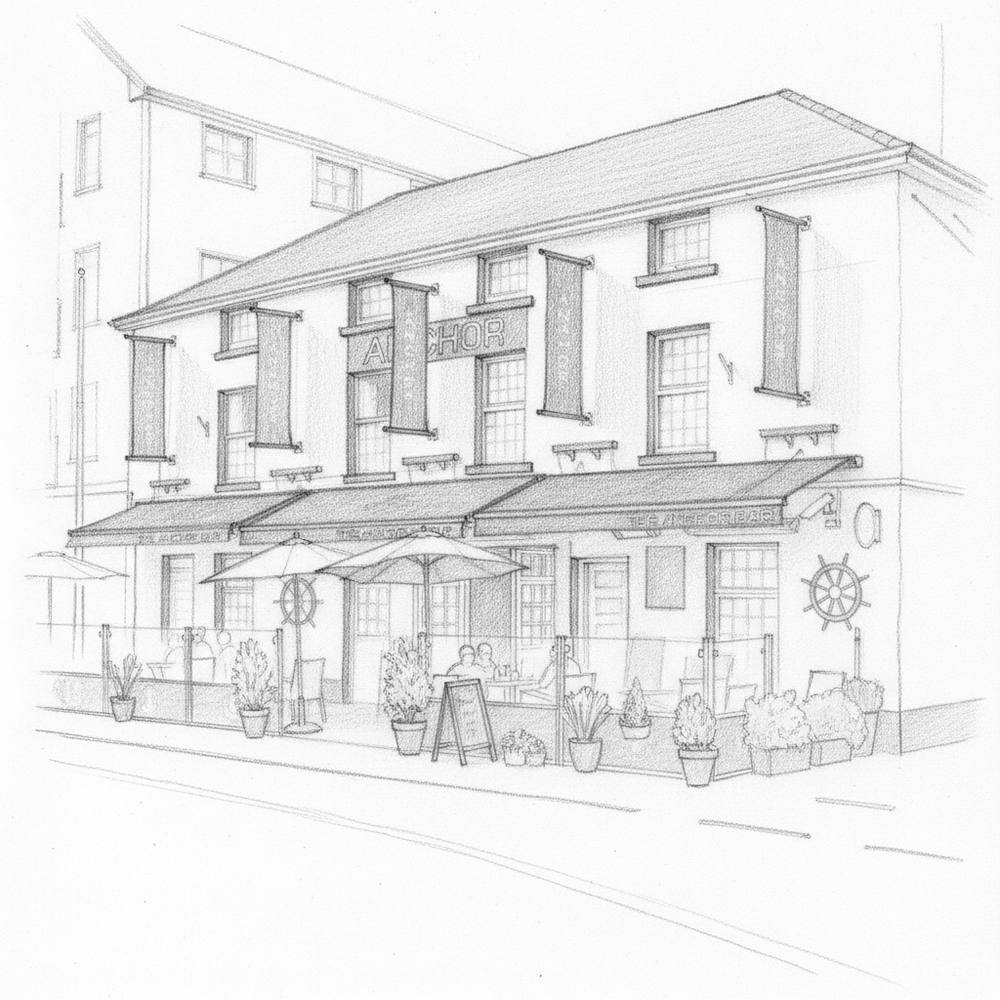 Anchor Dungarvan pencil sketch preview