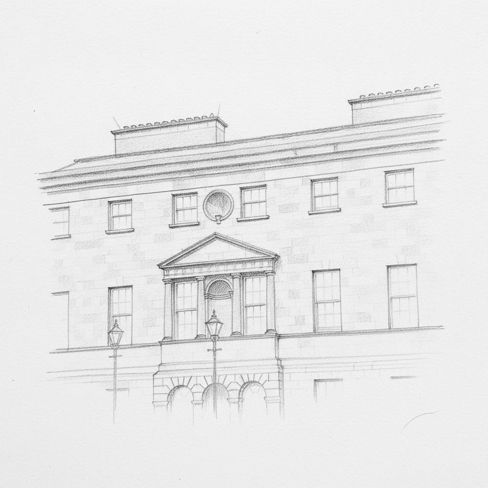 Bishops Palace Waterford pencil sketch