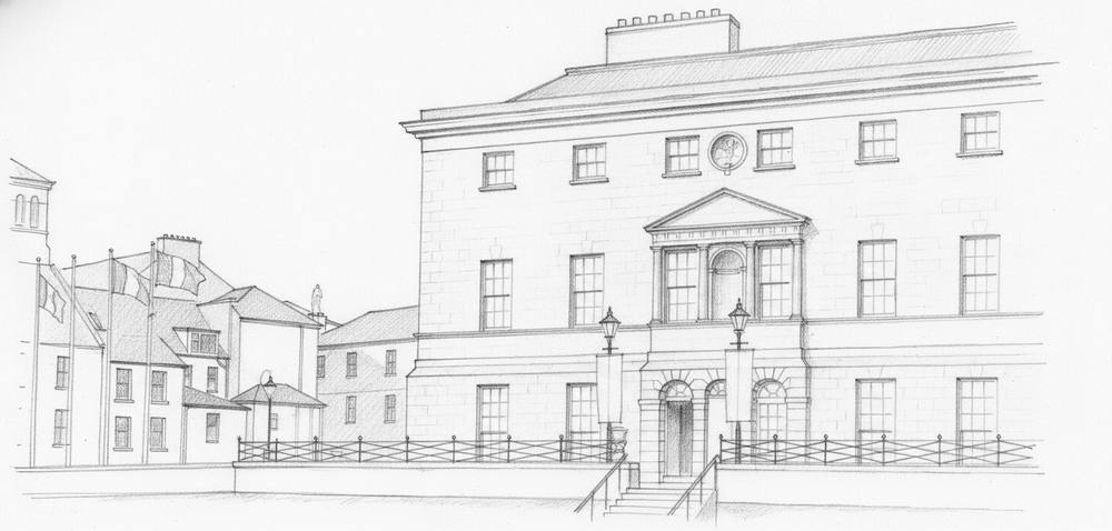Bishops Palace Waterford pencil sketch