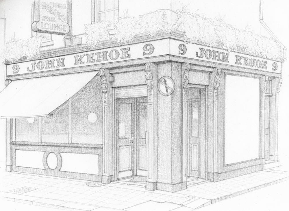 Kehoes Exterior pencil sketch
